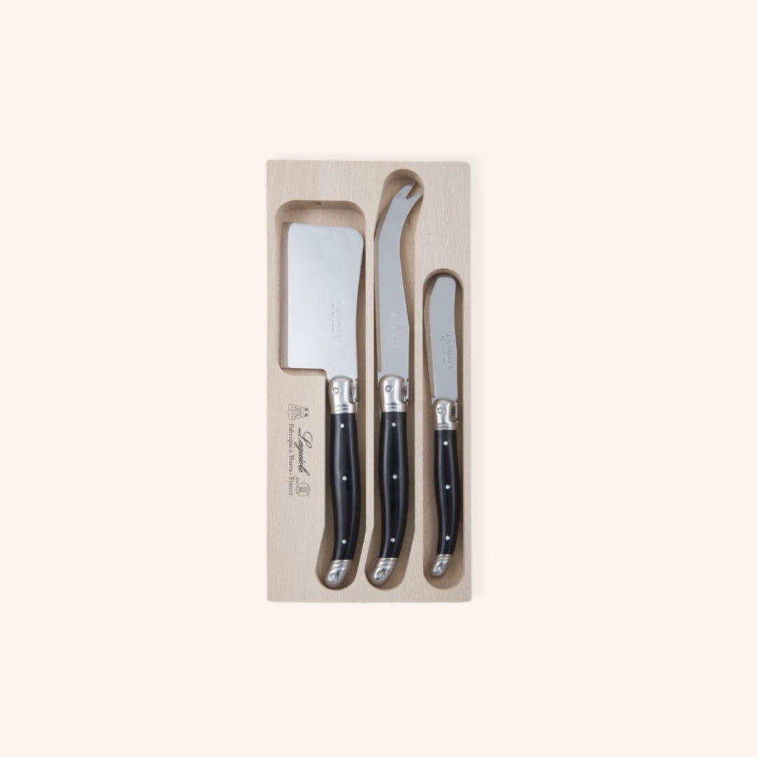 Cheese Knife Set | 3pce | Stainless Steel/Black