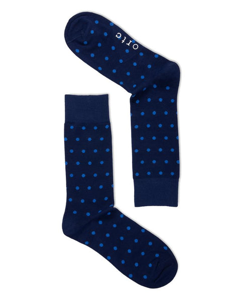 Ortc Clothing - Navy and Blue Polka Sock