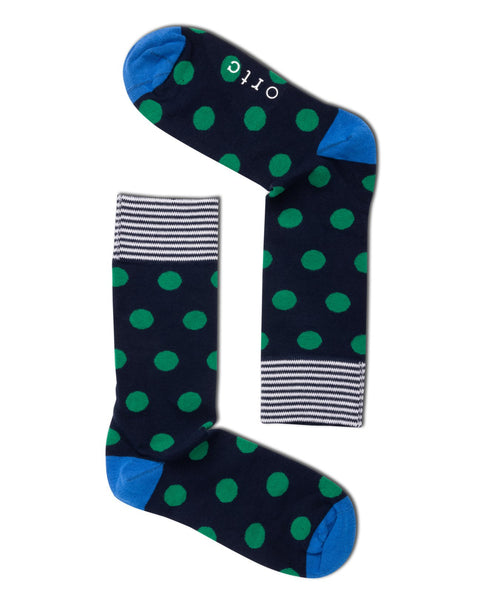 Ortc Clothing - Navy & Green Spots